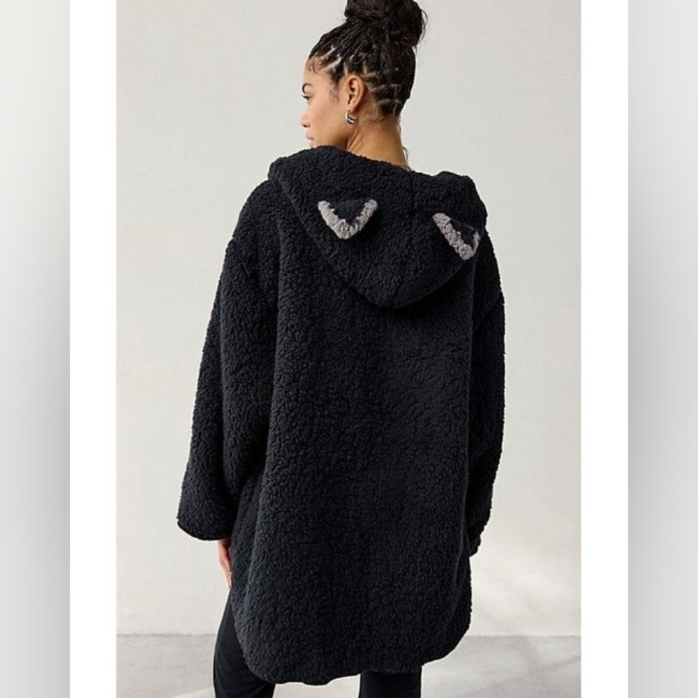 Urban Outfitters Out From Under Cloud Nine Fleece Reversible Hoodie Robe - Picture 2 of 3